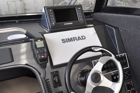 black steering wheel for boat