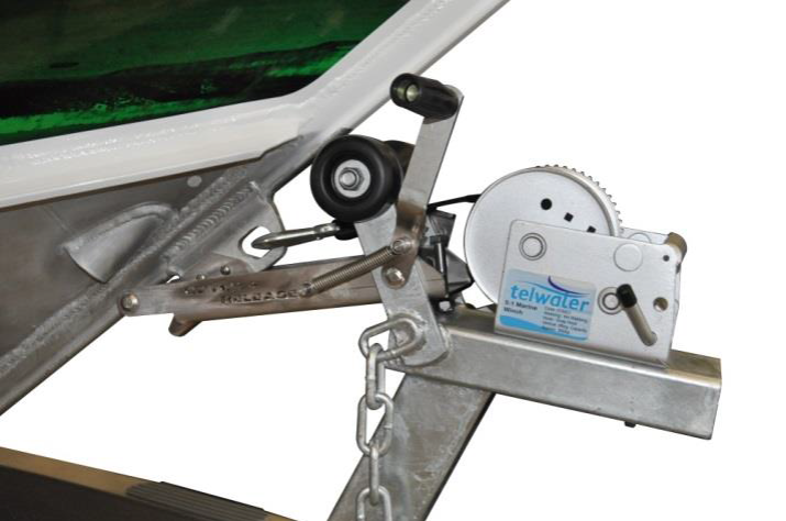 trailer winch with a strap and hook