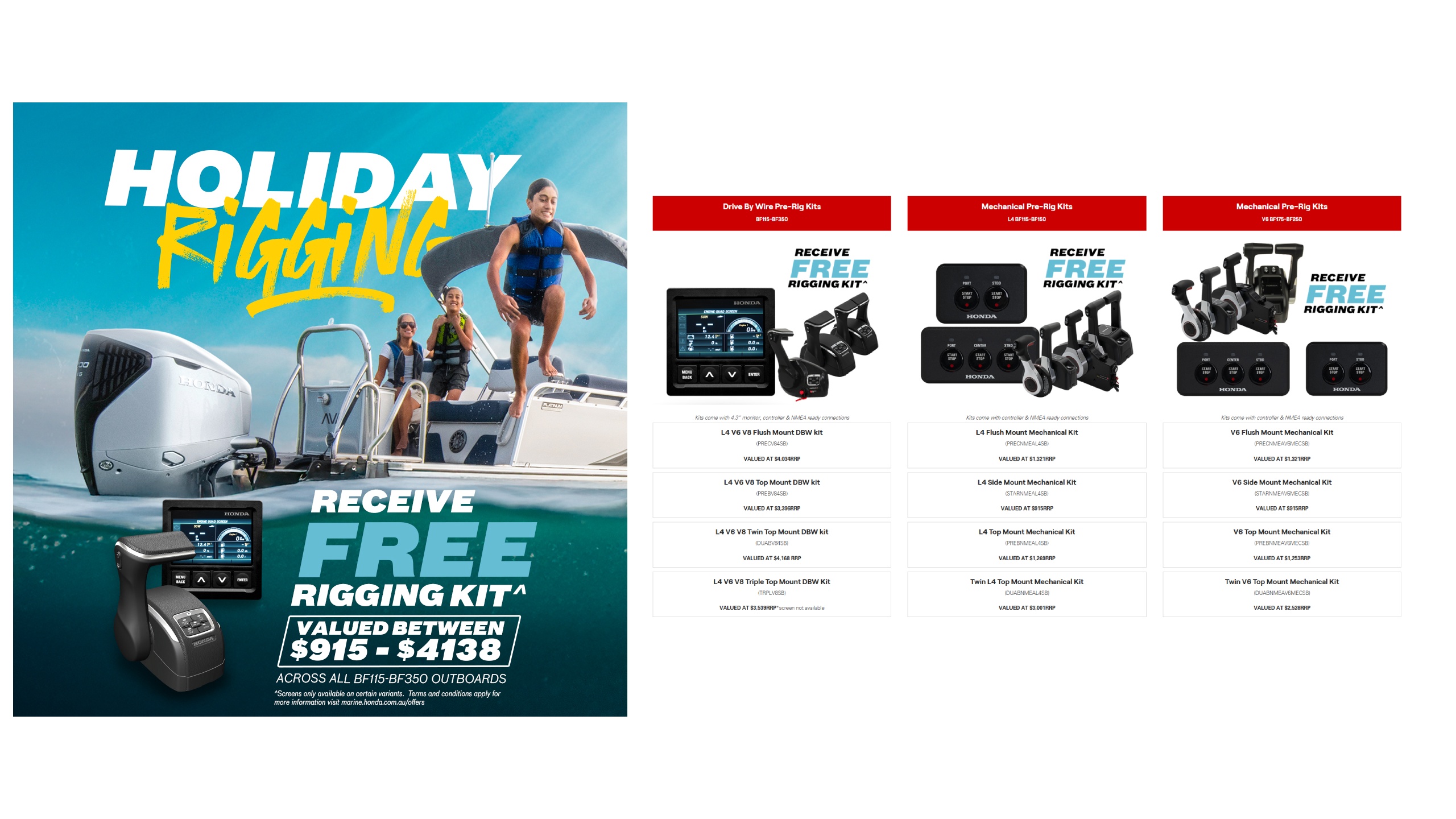honda marine holiday free rigging kit promo banner